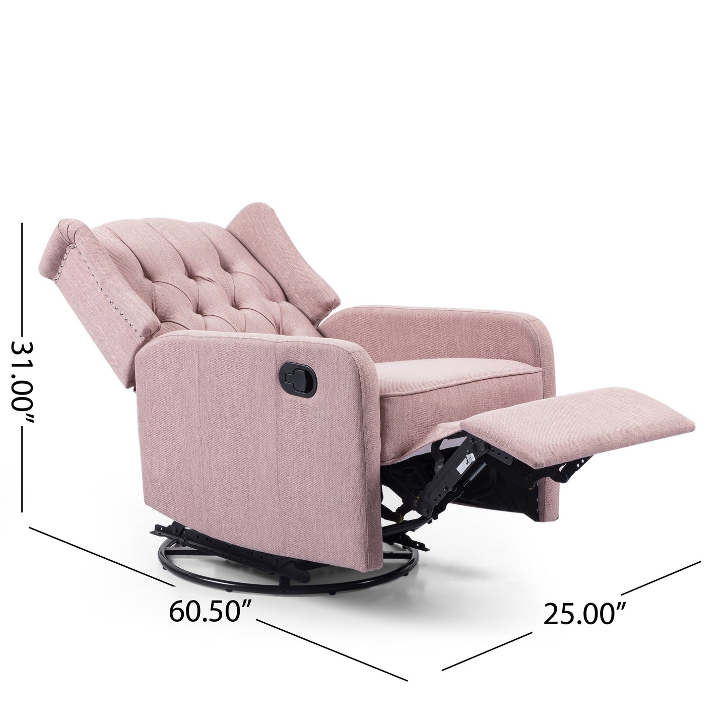 Fauteuil inclinable pivotant capitonné contemporain Mohaven par Christopher Knight Home