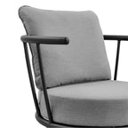 Ensemble de salon de jardin moderne Monk en osier gris et aluminium, 4 pièces, avec chaises pivotantes