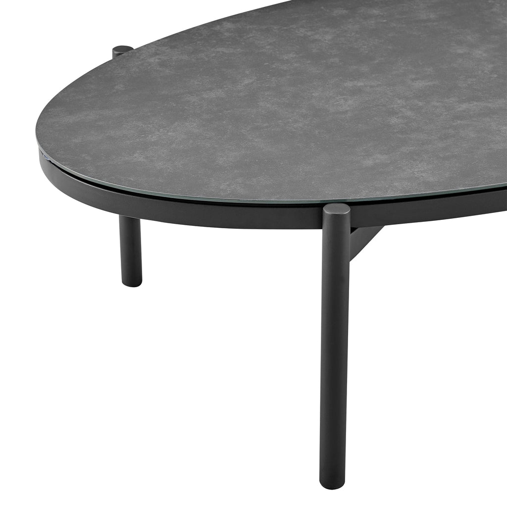 Ensemble de salon de jardin moderne Monk en osier gris et aluminium, 4 pièces, avec chaises pivotantes