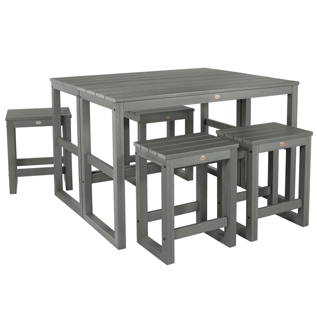 Ensemble de 6 tabourets et table de balcon modernes à hauteur de comptoir HIGHWOOD Monroe - N/A