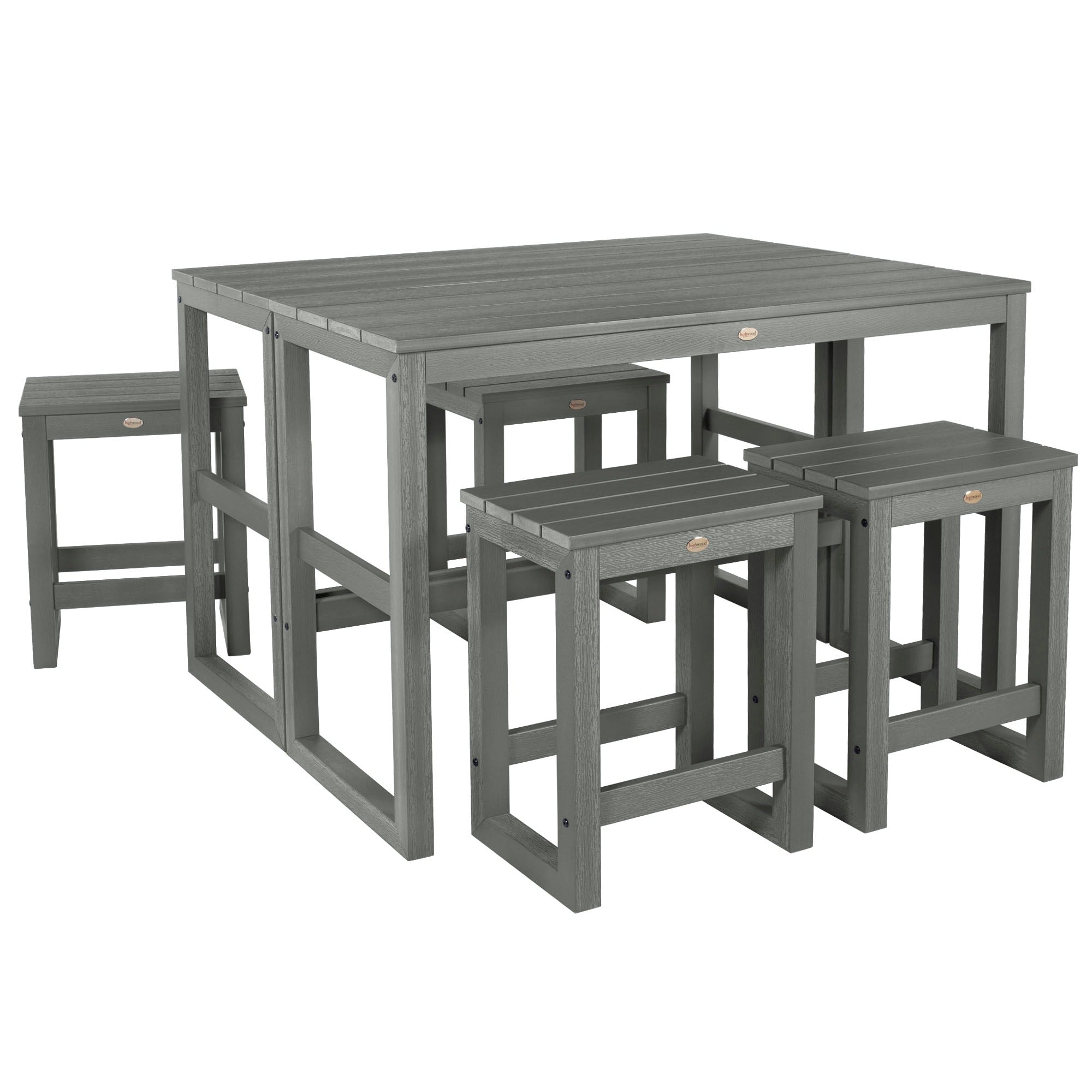 Ensemble de 6 tabourets et table de balcon modernes à hauteur de comptoir HIGHWOOD Monroe - N/A