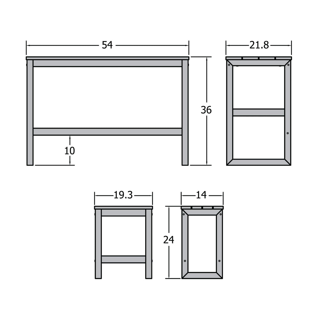 Ensemble de 6 tabourets et table de balcon modernes à hauteur de comptoir HIGHWOOD Monroe - N/A