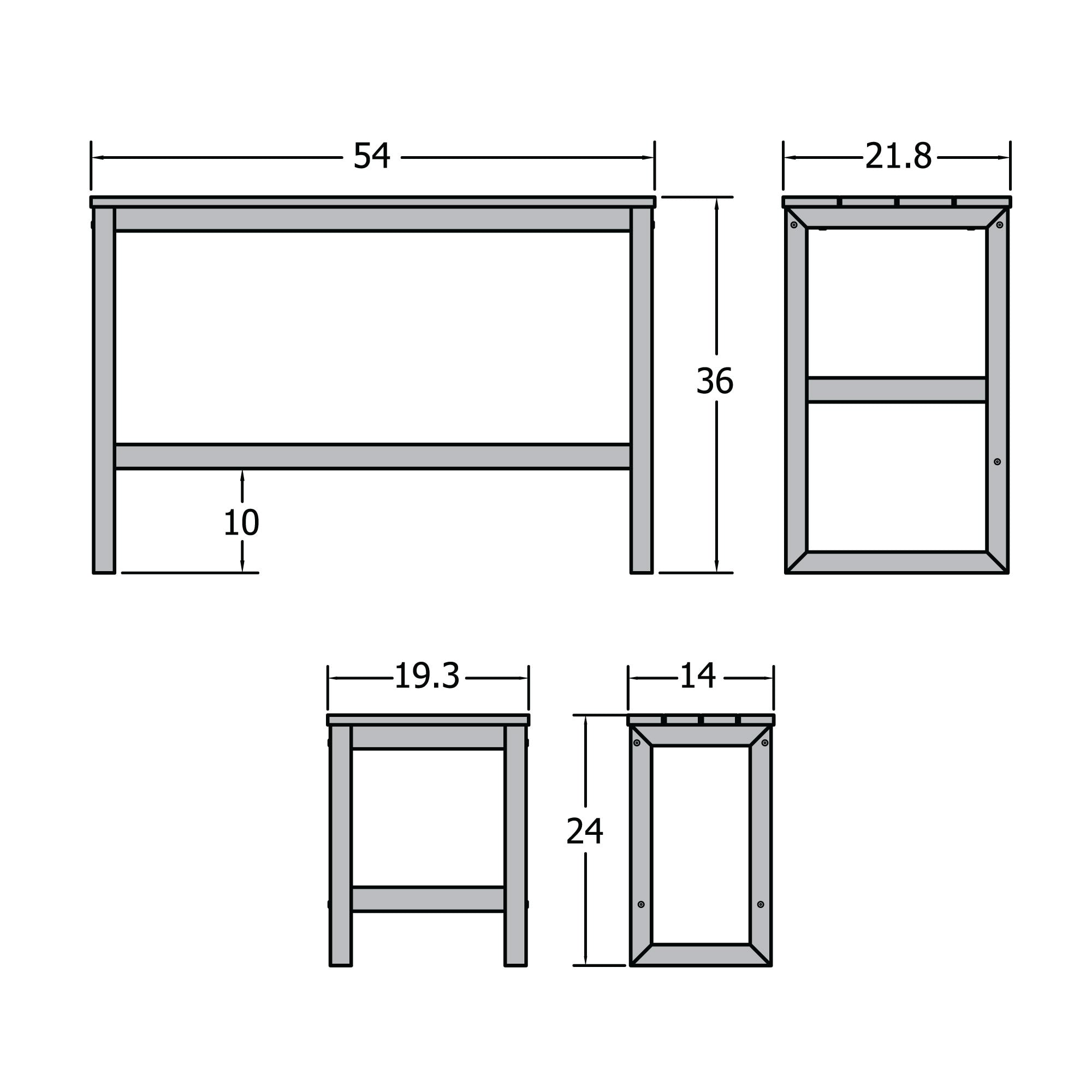 Ensemble de 6 tabourets et table de balcon modernes à hauteur de comptoir HIGHWOOD Monroe - N/A