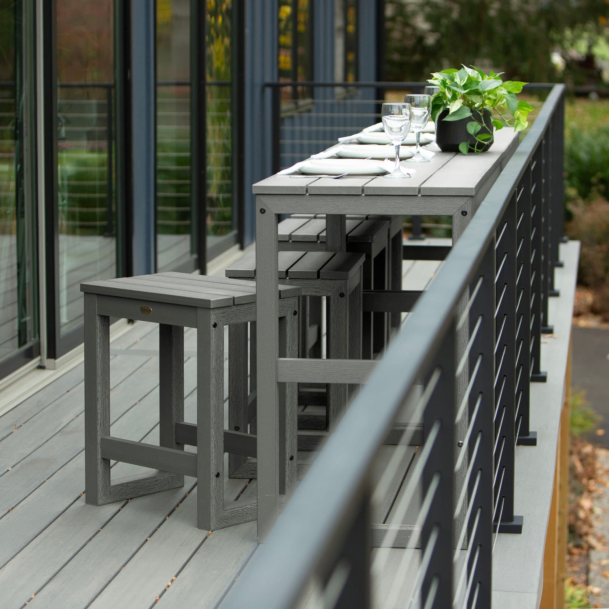 Ensemble de 6 tabourets et table de balcon modernes à hauteur de comptoir HIGHWOOD Monroe - N/A
