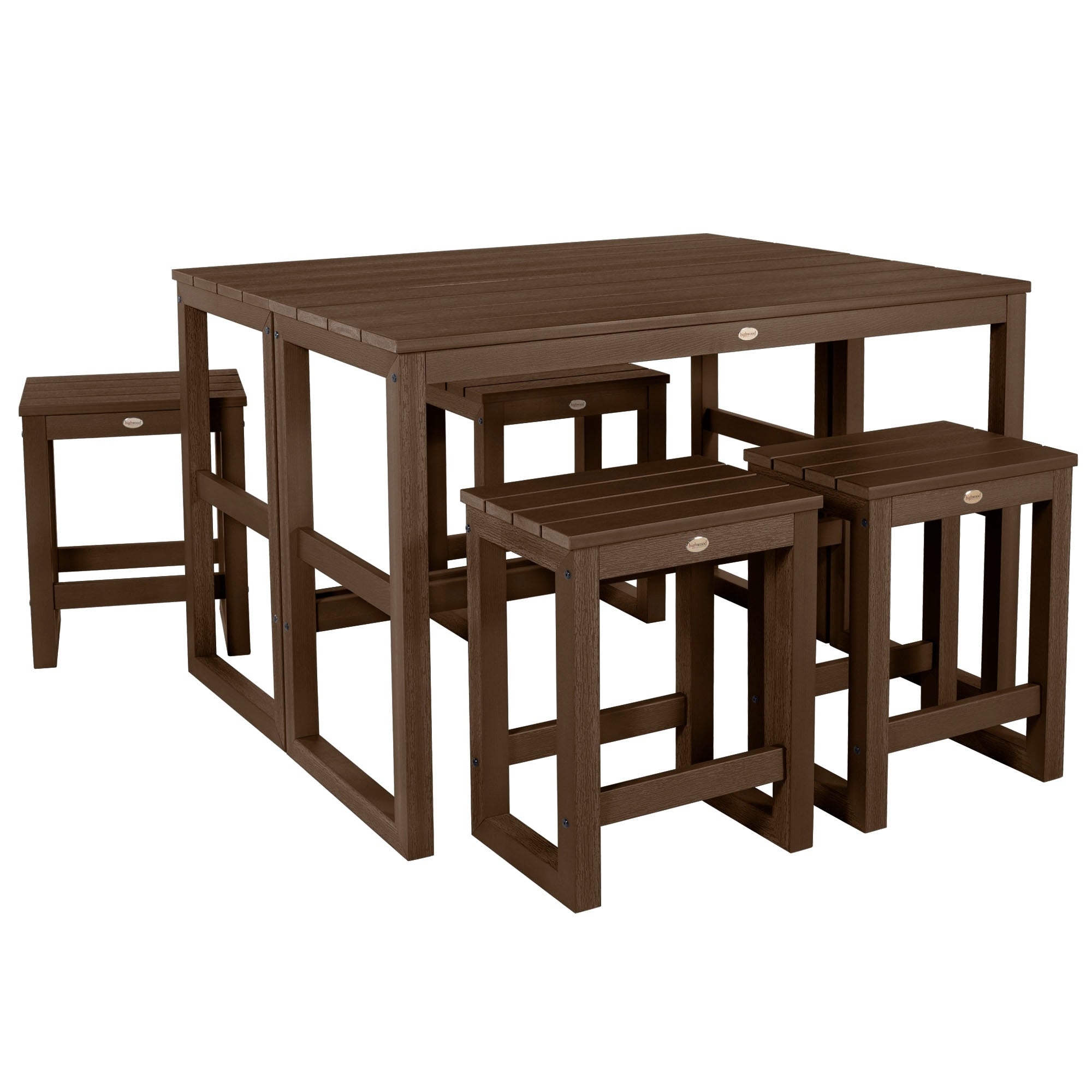 Ensemble de 6 tabourets et table de balcon modernes à hauteur de comptoir HIGHWOOD Monroe - N/A