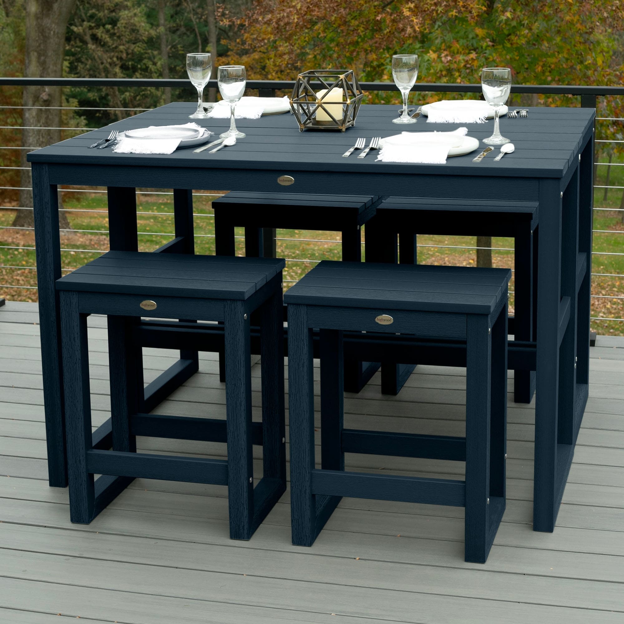 Ensemble de 6 tabourets et table de balcon modernes à hauteur de comptoir HIGHWOOD Monroe - N/A