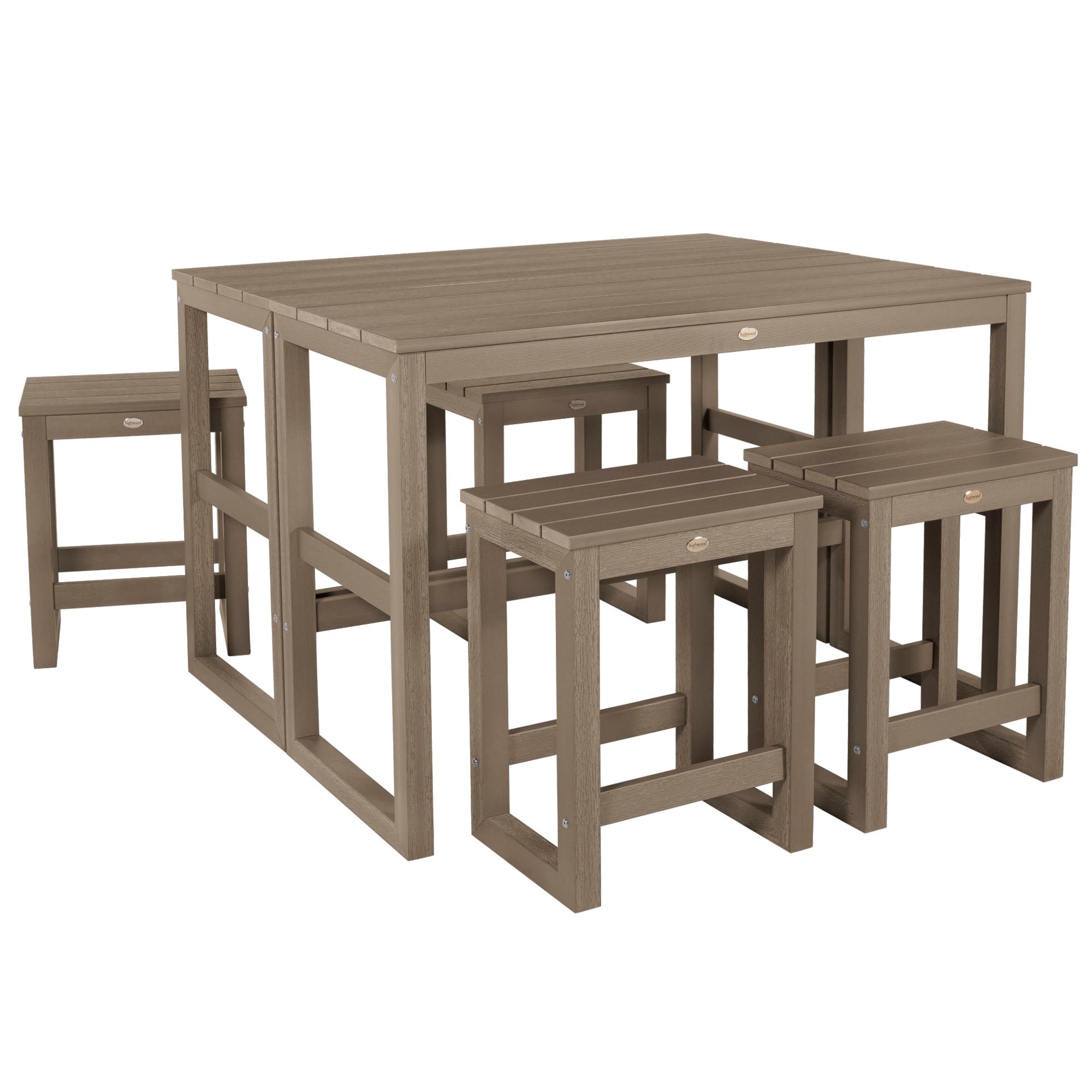 Ensemble de 6 tabourets et table de balcon modernes à hauteur de comptoir HIGHWOOD Monroe - N/A