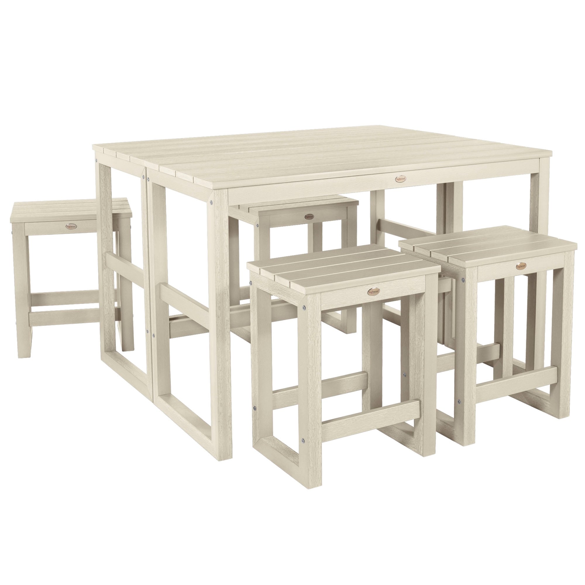 Ensemble de 6 tabourets et table de balcon modernes à hauteur de comptoir HIGHWOOD Monroe - N/A