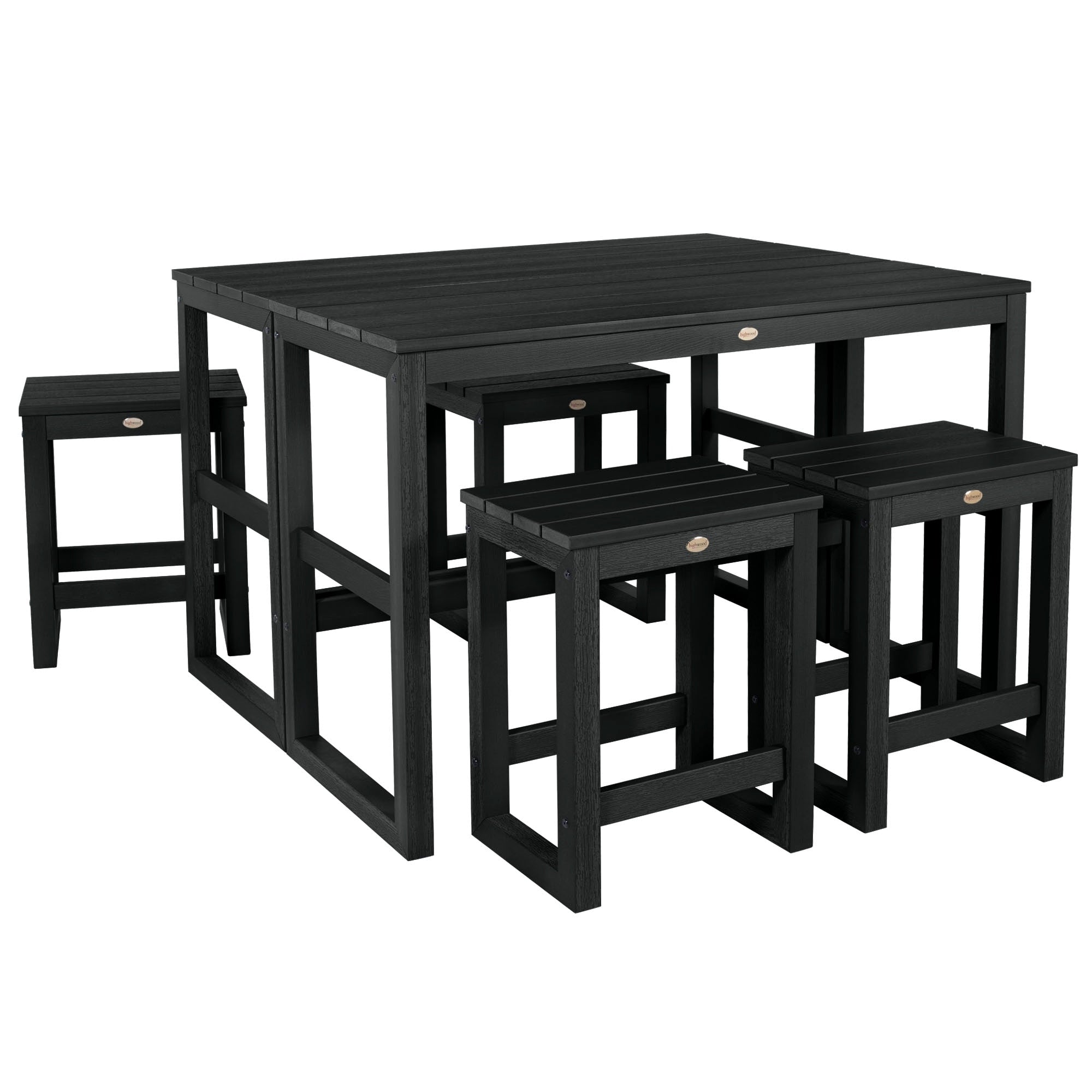 Ensemble de 6 tabourets et table de balcon modernes à hauteur de comptoir HIGHWOOD Monroe - N/A