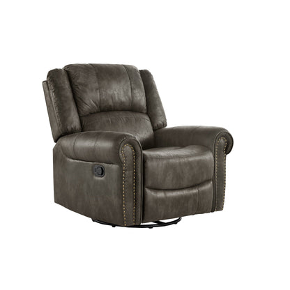 Fauteuil inclinable pivotant Monroe en microfibre polie avec tête de clou par iNSPIRE Q Classic