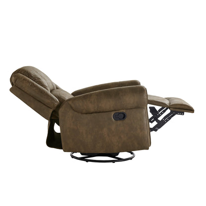 Fauteuil inclinable pivotant Monroe en microfibre polie avec tête de clou par iNSPIRE Q Classic