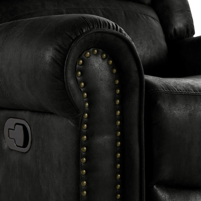 Fauteuil inclinable pivotant Monroe en microfibre polie avec tête de clou par iNSPIRE Q Classic