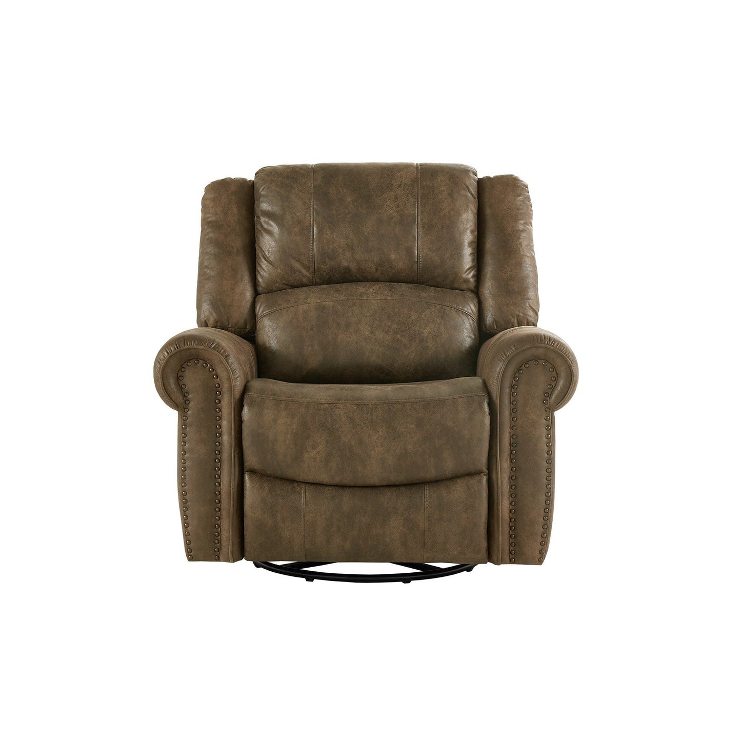 Fauteuil inclinable pivotant Monroe en microfibre polie avec tête de clou par iNSPIRE Q Classic