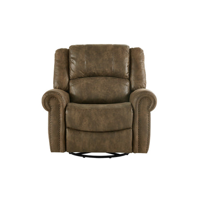 Fauteuil inclinable pivotant Monroe en microfibre polie avec tête de clou par iNSPIRE Q Classic