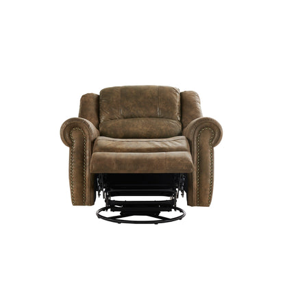 Fauteuil inclinable pivotant Monroe en microfibre polie avec tête de clou par iNSPIRE Q Classic