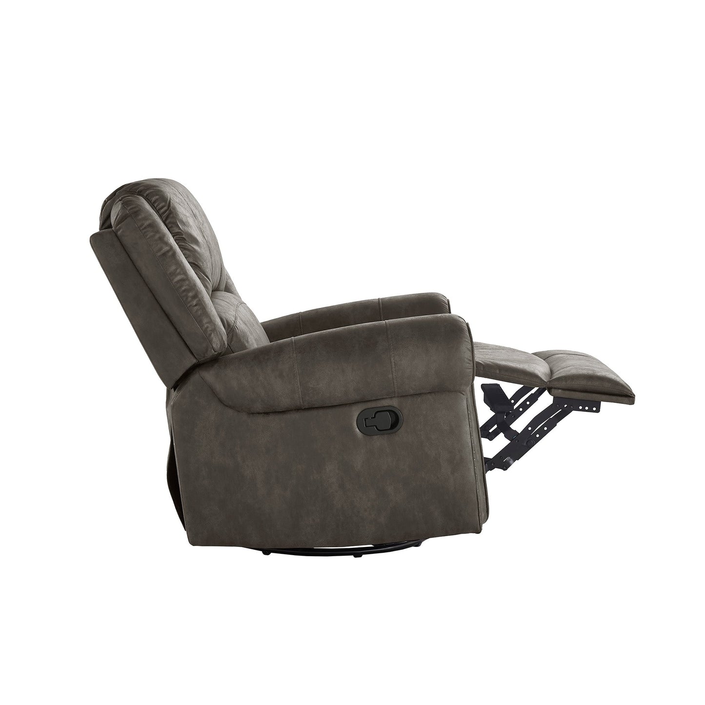 Fauteuil inclinable pivotant Monroe en microfibre polie avec tête de clou par iNSPIRE Q Classic