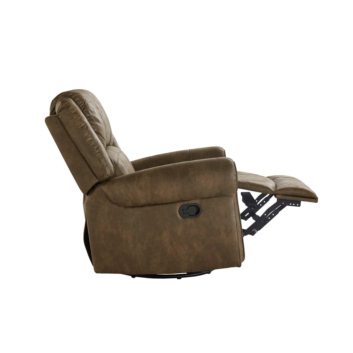 Fauteuil inclinable pivotant Monroe en microfibre polie avec tête de clou par iNSPIRE Q Classic