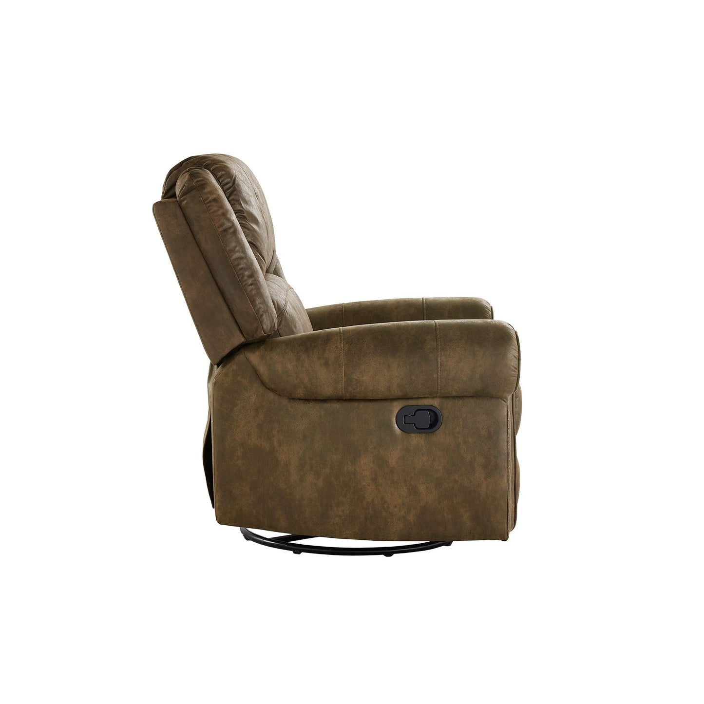Fauteuil inclinable pivotant Monroe en microfibre polie avec tête de clou par iNSPIRE Q Classic