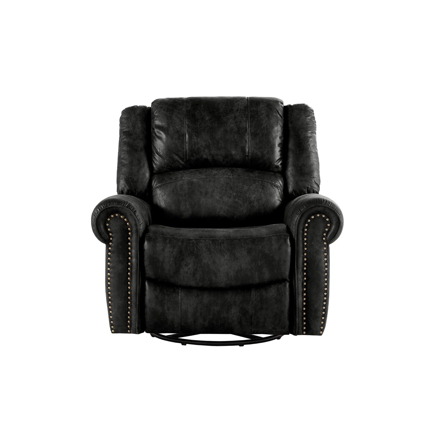 Fauteuil inclinable pivotant Monroe en microfibre polie avec tête de clou par iNSPIRE Q Classic