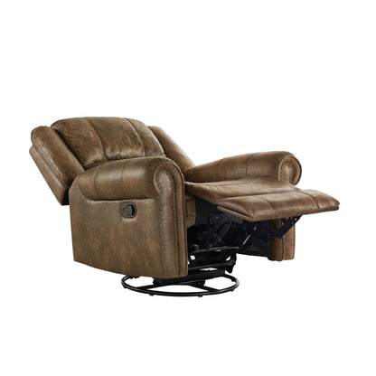 Fauteuil inclinable pivotant Monroe en microfibre polie avec tête de clou par iNSPIRE Q Classic