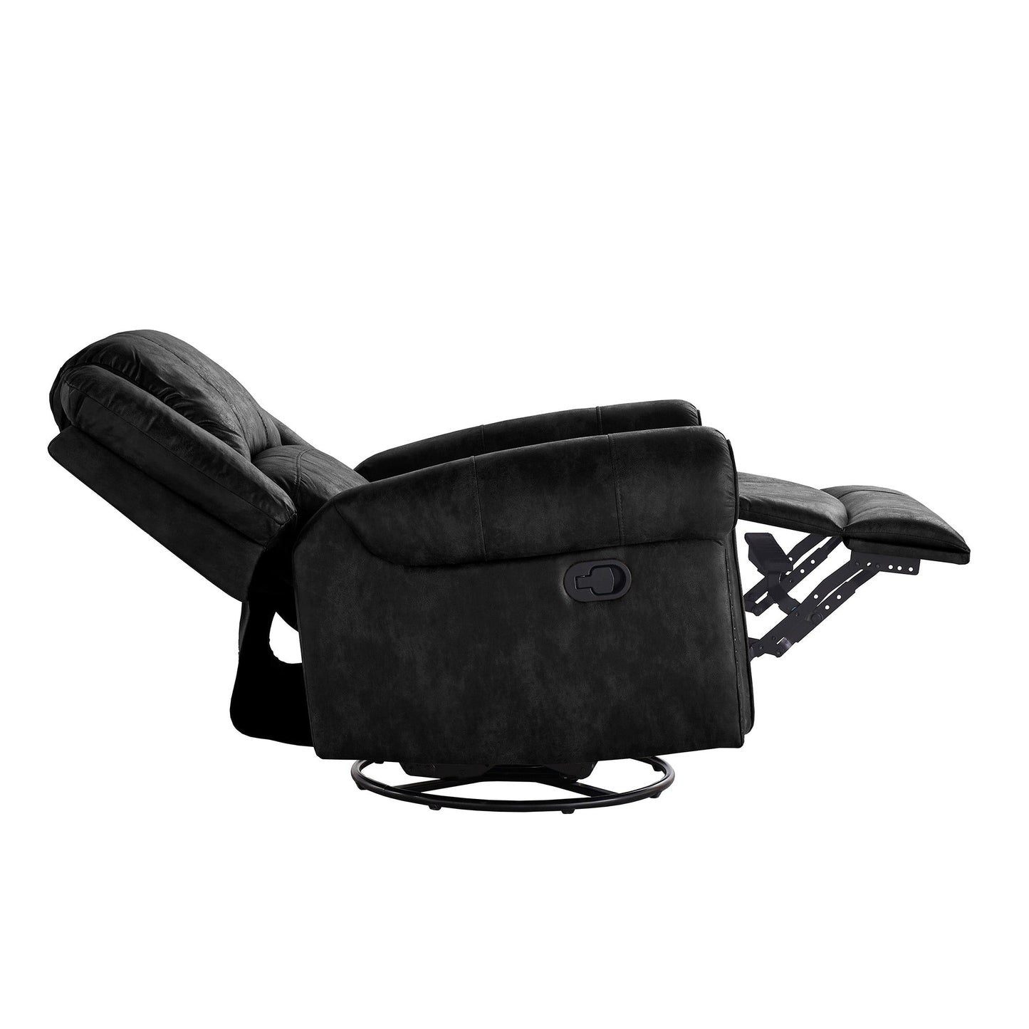 Fauteuil inclinable pivotant Monroe en microfibre polie avec tête de clou par iNSPIRE Q Classic