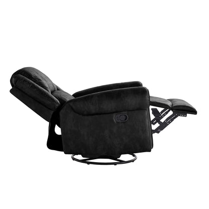 Fauteuil inclinable pivotant Monroe en microfibre polie avec tête de clou par iNSPIRE Q Classic