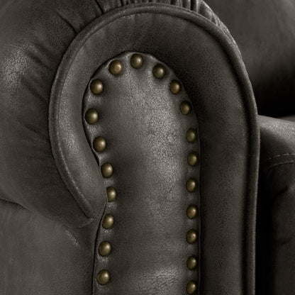 Fauteuil inclinable pivotant Monroe en microfibre polie avec tête de clou par iNSPIRE Q Classic