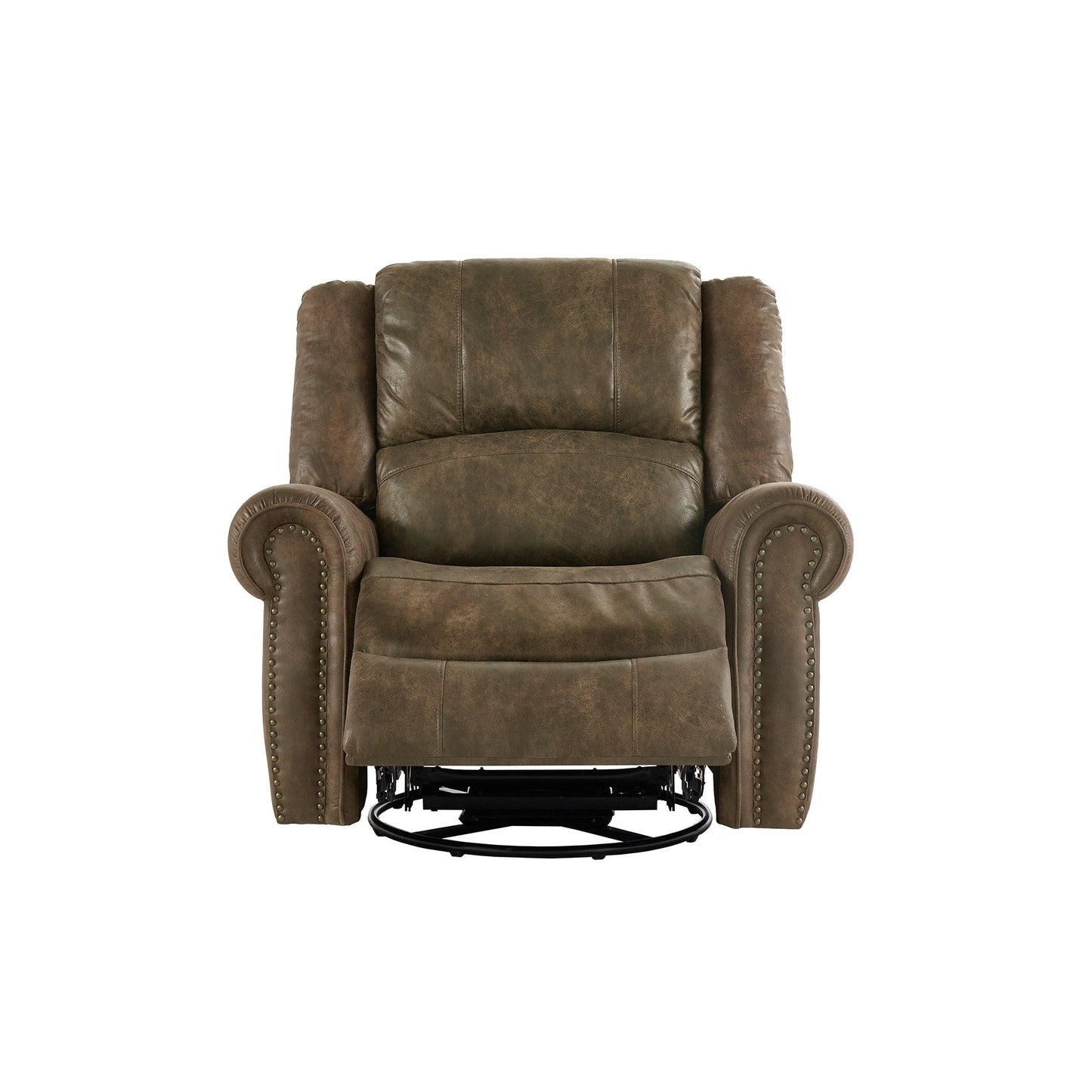 Fauteuil inclinable pivotant Monroe en microfibre polie avec tête de clou par iNSPIRE Q Classic