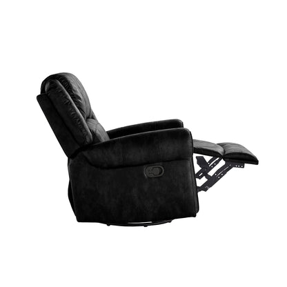 Fauteuil inclinable pivotant Monroe en microfibre polie avec tête de clou par iNSPIRE Q Classic