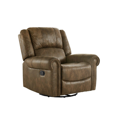 Fauteuil inclinable pivotant Monroe en microfibre polie avec tête de clou par iNSPIRE Q Classic