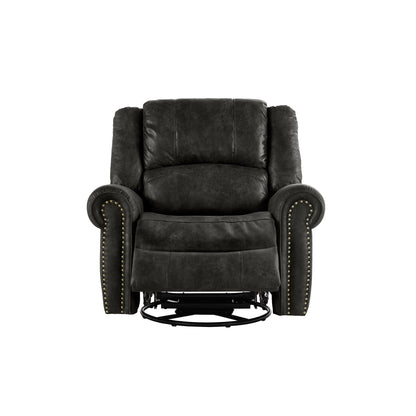 Fauteuil inclinable pivotant Monroe en microfibre polie avec tête de clou par iNSPIRE Q Classic