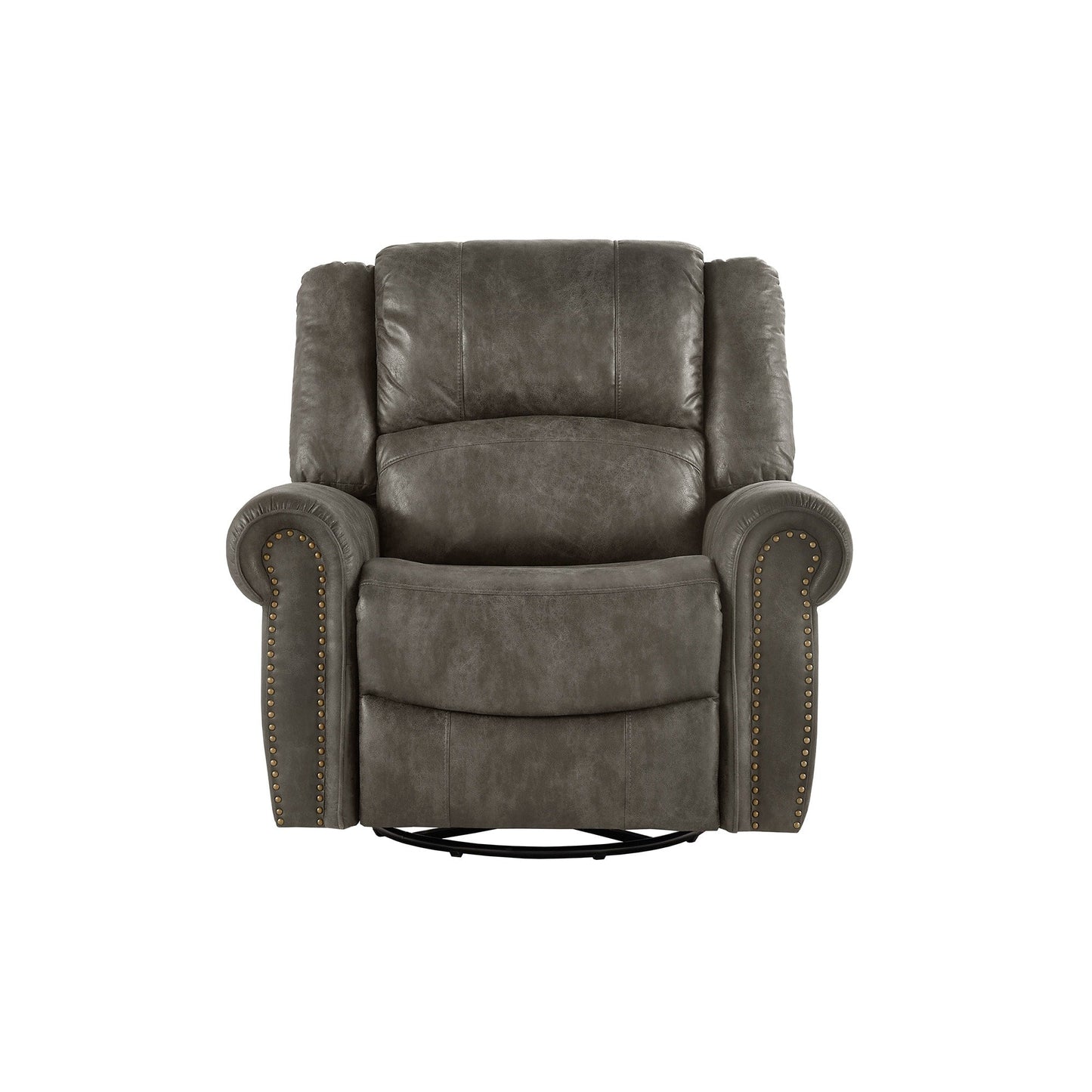 Fauteuil inclinable pivotant Monroe en microfibre polie avec tête de clou par iNSPIRE Q Classic