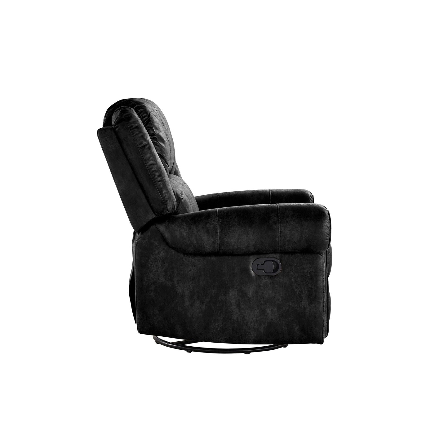 Fauteuil inclinable pivotant Monroe en microfibre polie avec tête de clou par iNSPIRE Q Classic