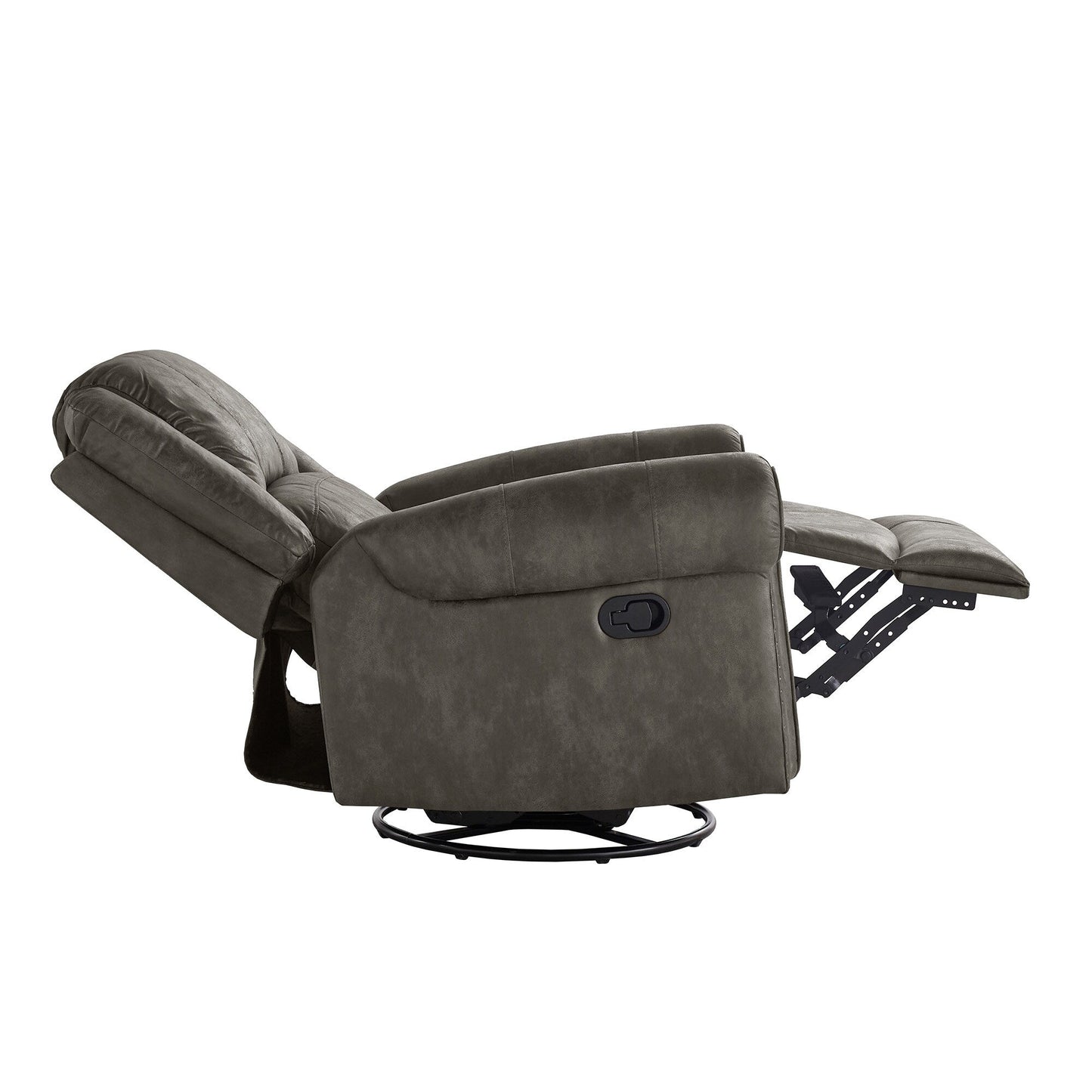 Fauteuil inclinable pivotant Monroe en microfibre polie avec tête de clou par iNSPIRE Q Classic