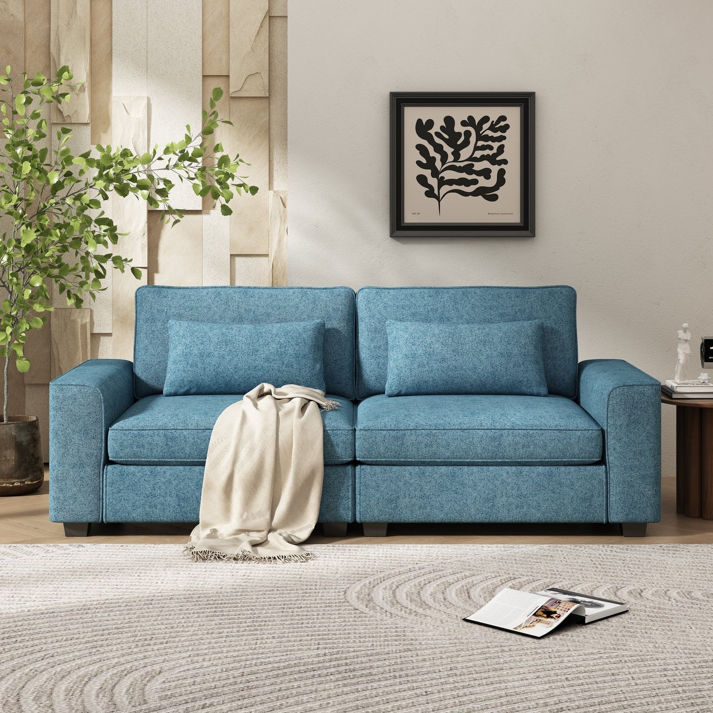 Canapé 3 places rembourré Montague Cozy Duo par Christopher Knight Home