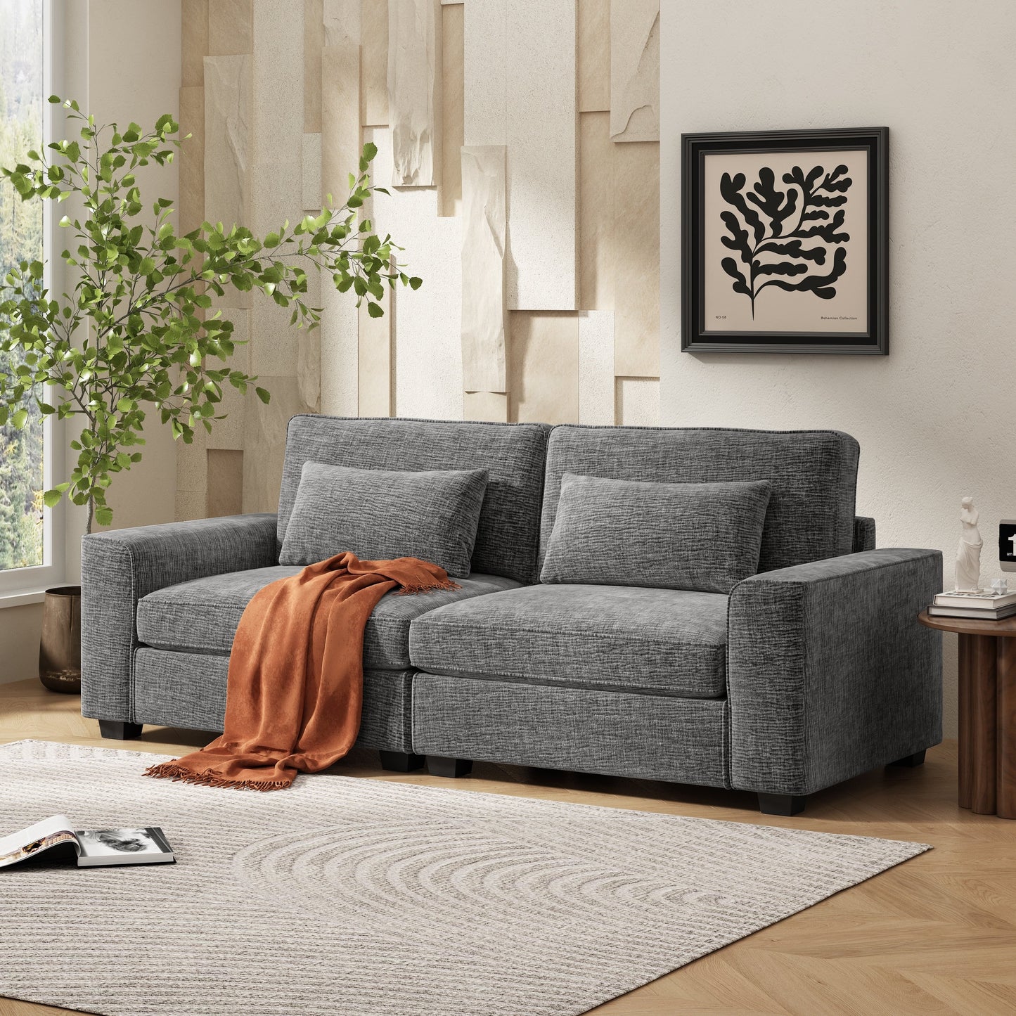 Canapé 3 places rembourré Montague Cozy Duo par Christopher Knight Home