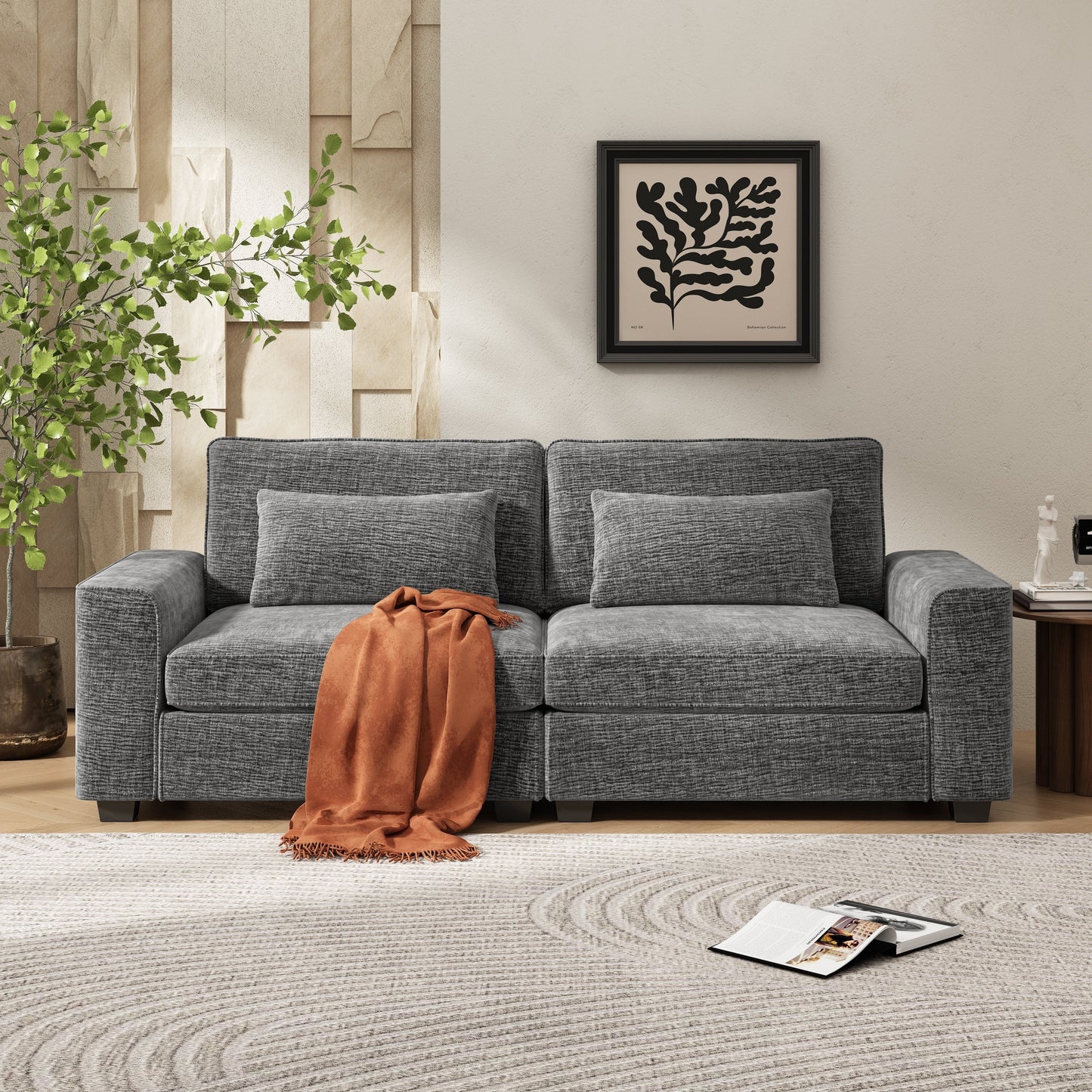 Canapé 3 places rembourré Montague Cozy Duo par Christopher Knight Home
