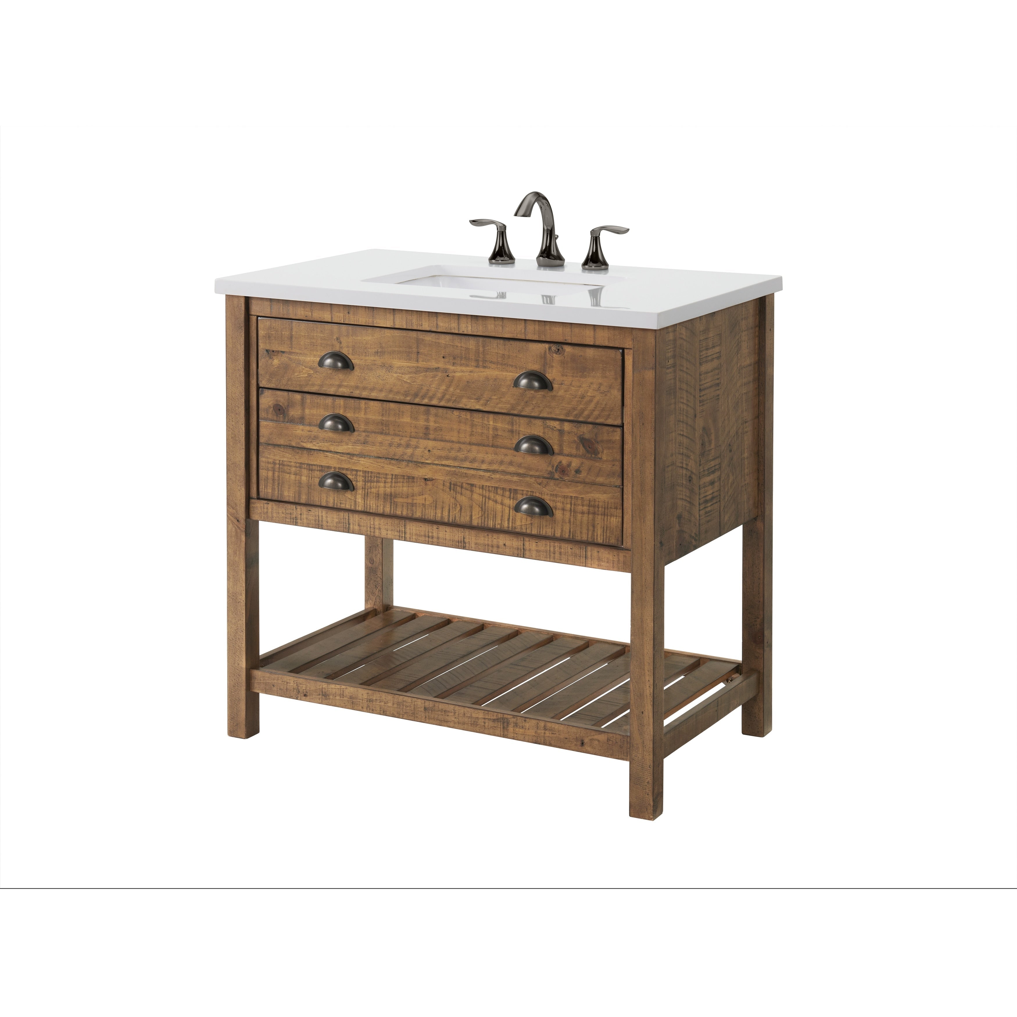Meuble-lavabo simple de style ferme Monterey 37 avec dessus