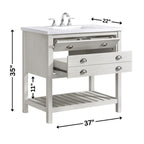 Meuble-lavabo simple de style ferme Monterey 37 avec dessus