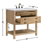 Meuble-lavabo simple de style ferme Monterey 37 avec dessus
