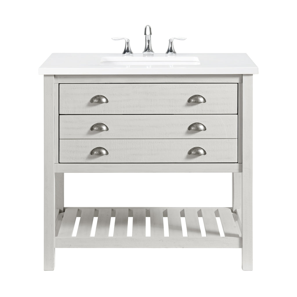 Meuble-lavabo simple de style ferme Monterey 37 avec dessus