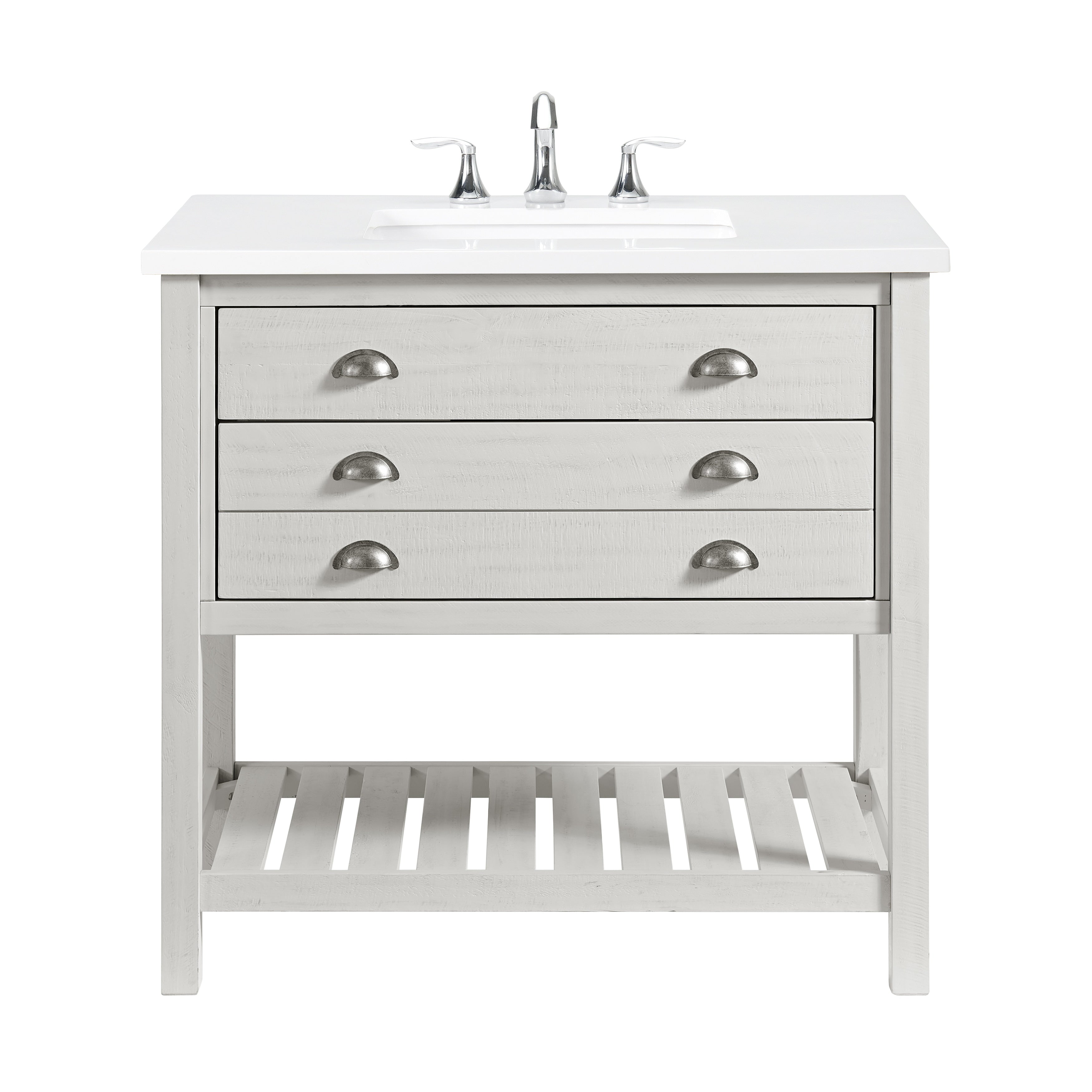 Meuble-lavabo simple de style ferme Monterey 37 avec dessus