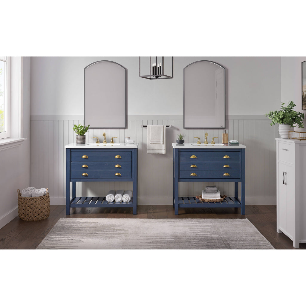 Meuble-lavabo simple de style ferme Monterey 37 avec dessus
