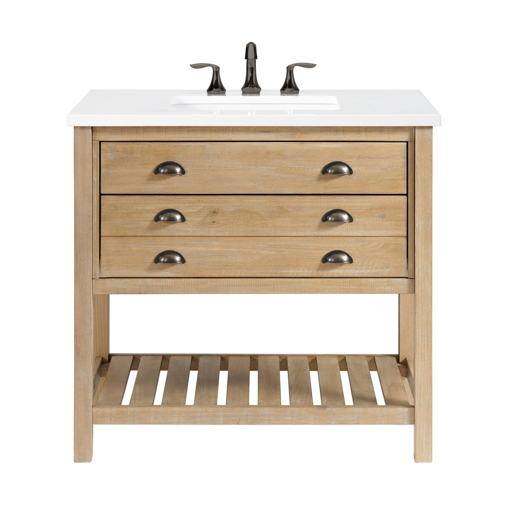 Meuble-lavabo simple de style ferme Monterey 37 avec dessus