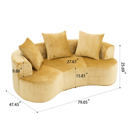 Canapé en forme de lune, canapé-lit moderne pour chat avec siège profond, canapé à compression en éponge sans assemblage