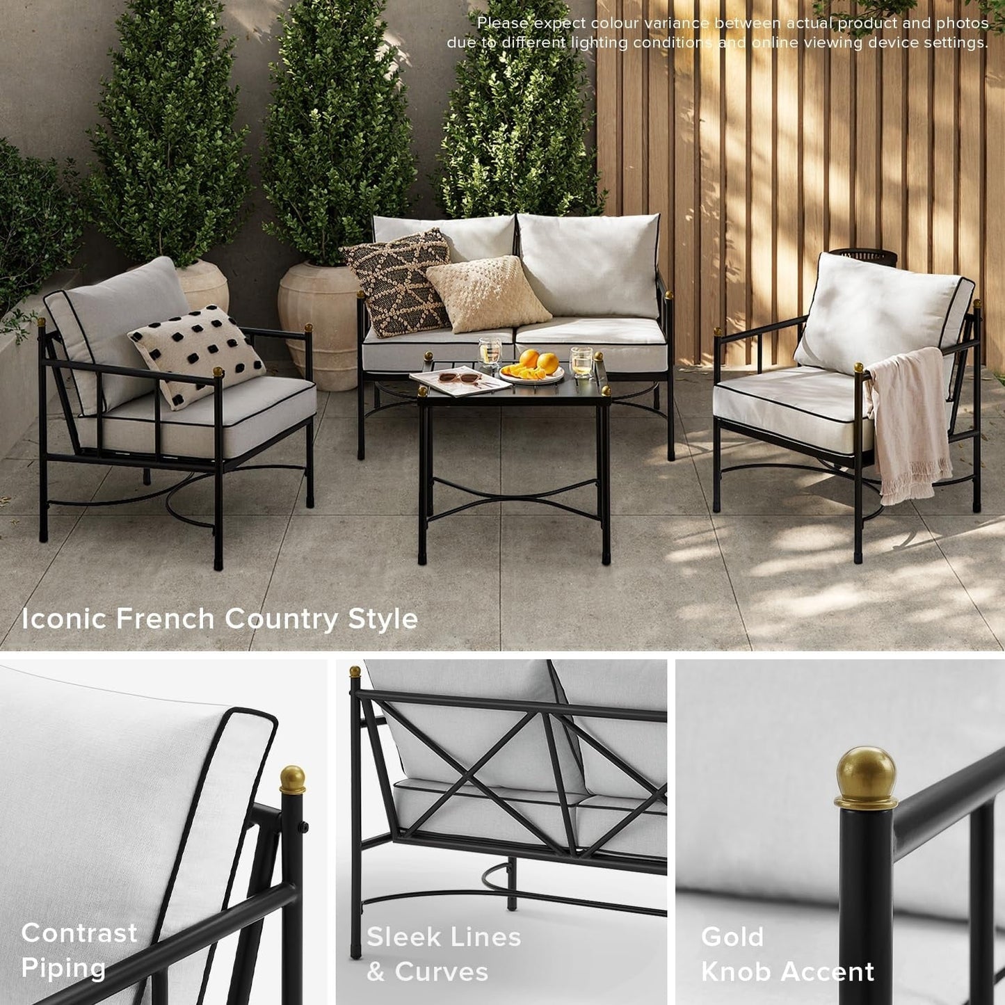 Mobilier de jardin Mopio Odelia, ensemble de conversation sectionnel d'extérieur