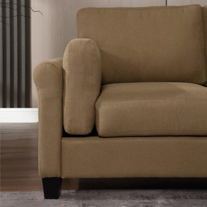 Canapé moderne à deux accoudoirs Morden Fort, assise profonde, coussins de dossier rembourrés, tissu rembourré durable