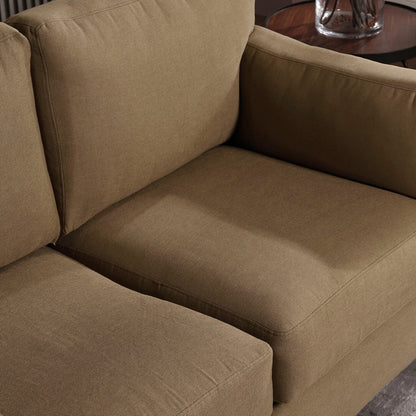 Canapé moderne à deux accoudoirs Morden Fort, assise profonde, coussins de dossier rembourrés, tissu rembourré durable