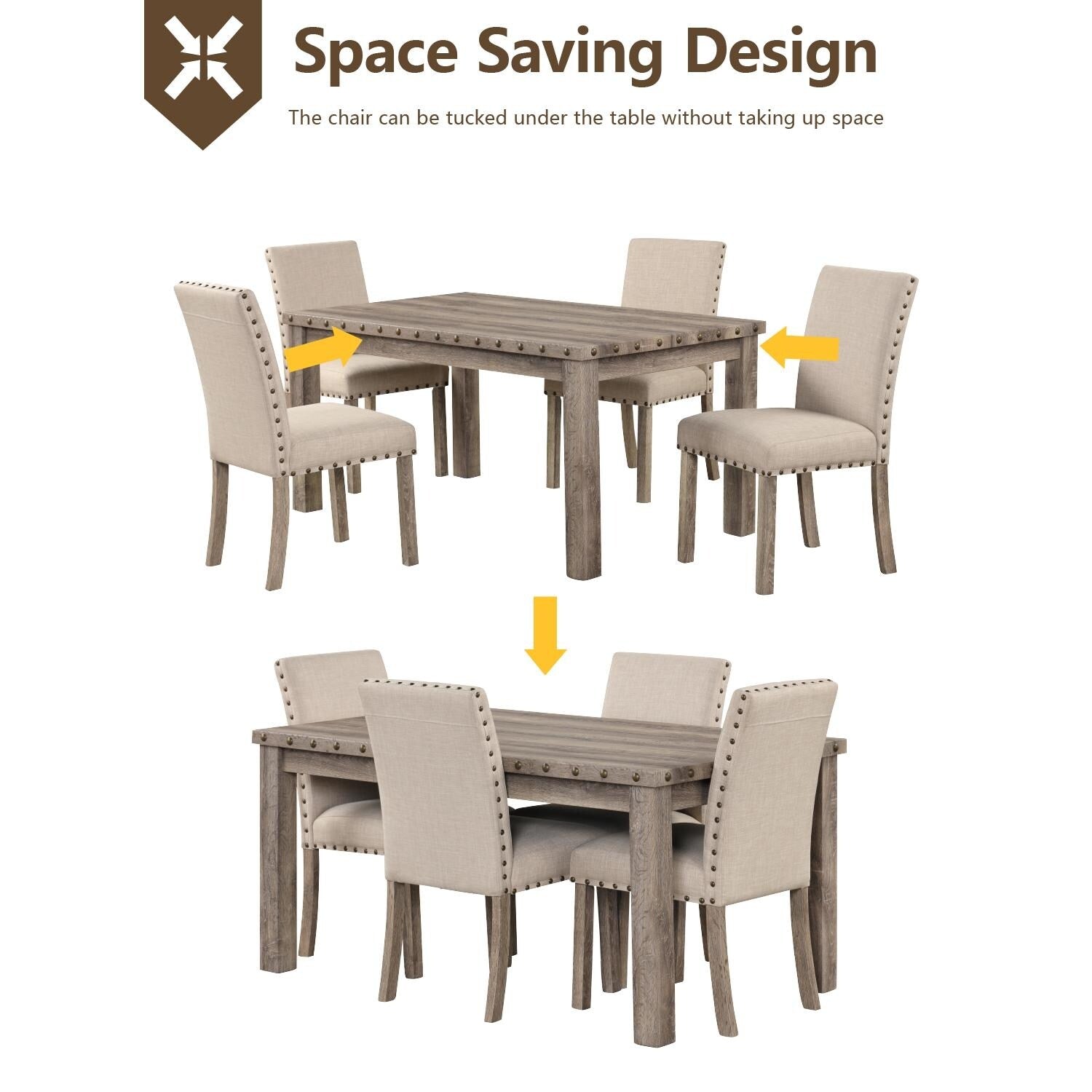 Ensemble de salle à manger Morden Fort Farmhouse avec table rectangulaire et chaises, 5 pièces
