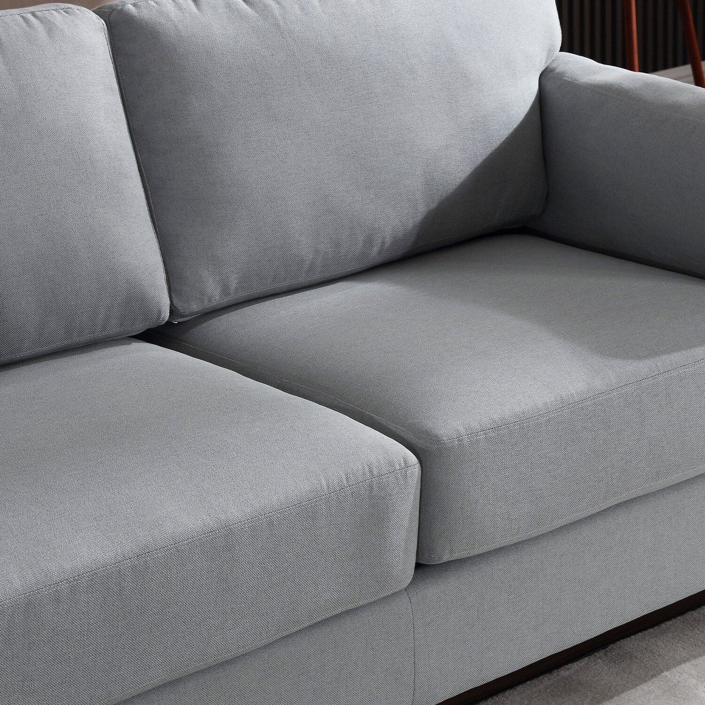 Canapé moderne à deux accoudoirs Morden Fort, assise profonde, coussins de dossier rembourrés, tissu rembourré durable